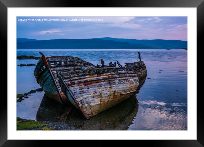 Dawn breaks across Salen Bay on Isle of Mull Framed Mounted Print by Angus McComiskey