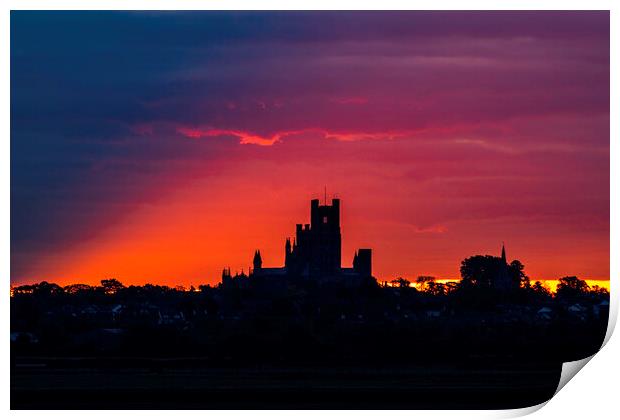 Dawn over Ely Cathedral, 23rd October 2021 Print by Andrew Sharpe
