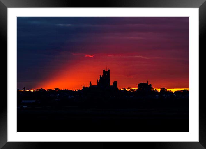 Dawn over Ely Cathedral, 23rd October 2021 Framed Mounted Print by Andrew Sharpe
