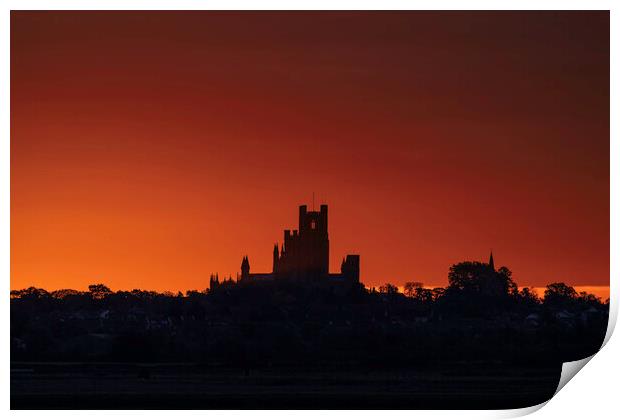 Dawn over Ely Cathedral, 23rd October 2021 Print by Andrew Sharpe