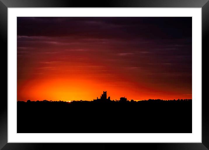 Dawn over Ely Cathedral, 23rd October 2021 Framed Mounted Print by Andrew Sharpe