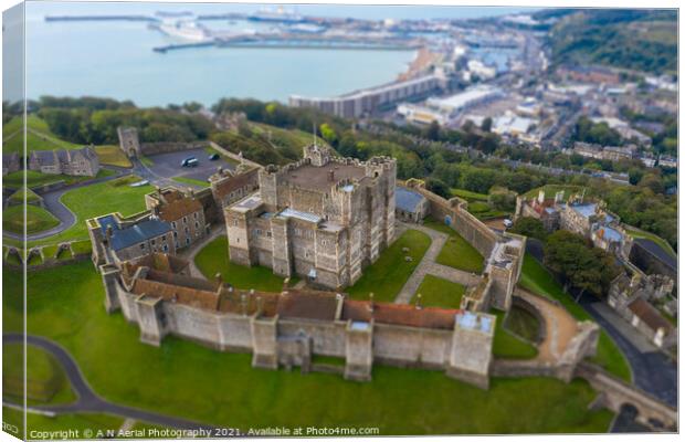 Dover Castle Tiltshift Canvas Print by A N Aerial Photography
