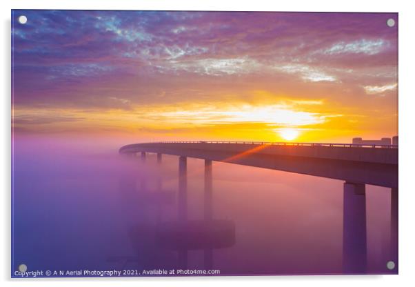 Into the mist Acrylic by A N Aerial Photography