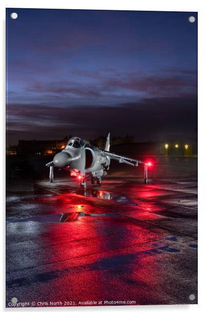 Sea Harrier Night Operations. Acrylic by Chris North
