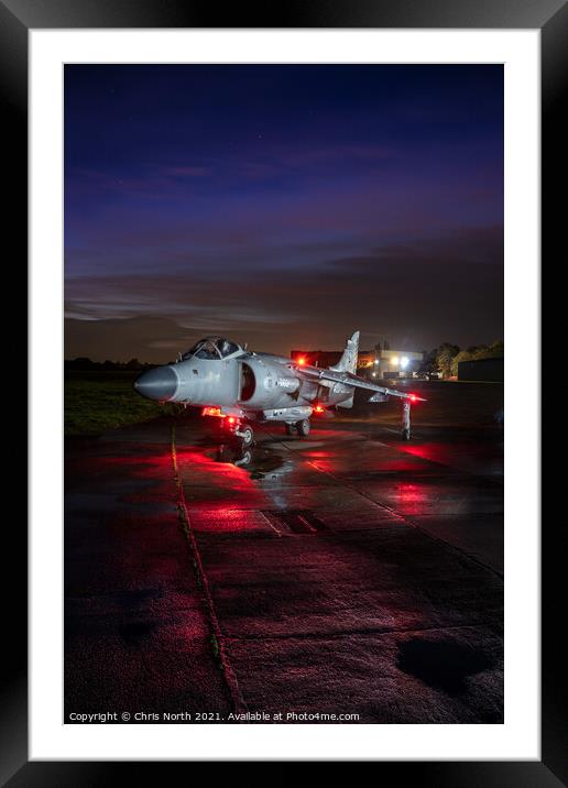 Sea Harrier Night Operations. Framed Mounted Print by Chris North