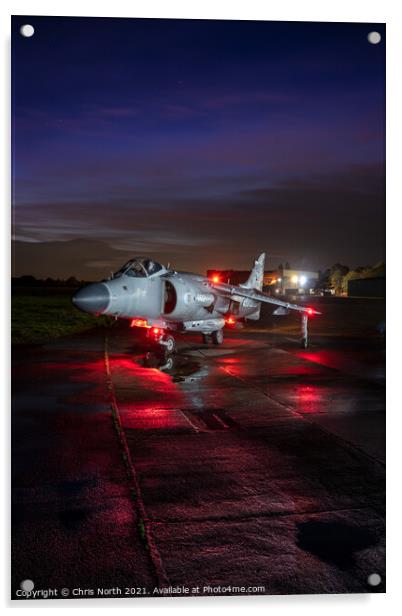 Sea Harrier Night Operations. Acrylic by Chris North