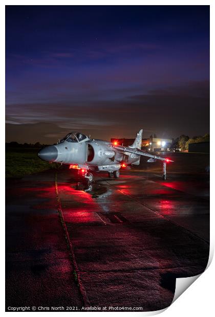 Sea Harrier Night Operations. Print by Chris North