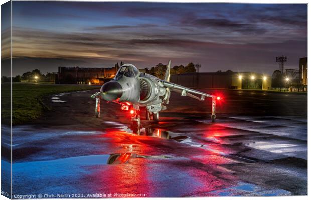 Sea Harrier FRS2 Night Operations. Canvas Print by Chris North
