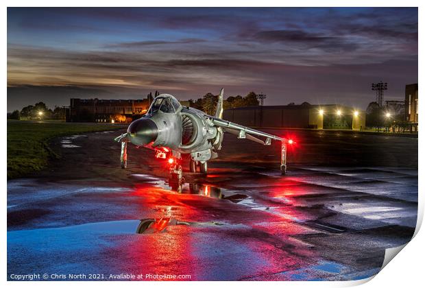Sea Harrier FRS2 Night Operations. Print by Chris North