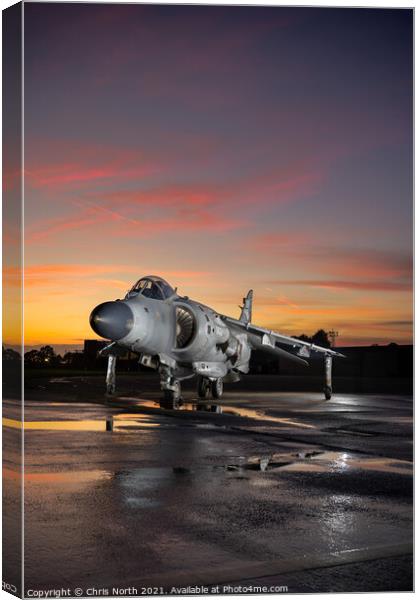 Night fighter at end of day. Canvas Print by Chris North