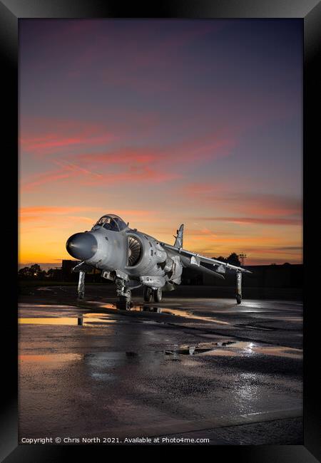 Night fighter at end of day. Framed Print by Chris North
