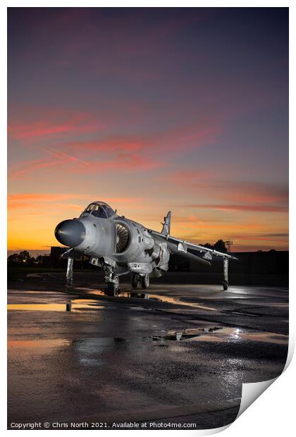 Night fighter at end of day. Print by Chris North