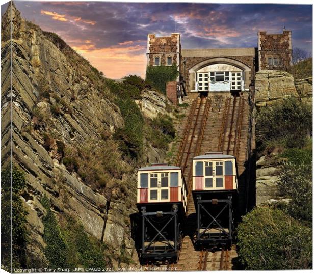 EAST HILL FUNICULAR RAILWAY, HASTINGS,EAST SUSSEX Canvas Print by Tony Sharp LRPS CPAGB