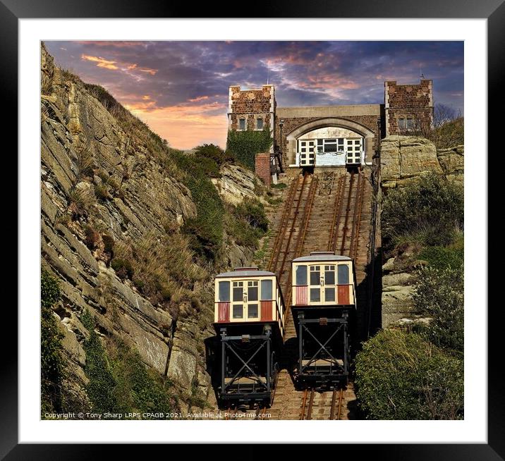 EAST HILL FUNICULAR RAILWAY, HASTINGS,EAST SUSSEX Framed Mounted Print by Tony Sharp LRPS CPAGB