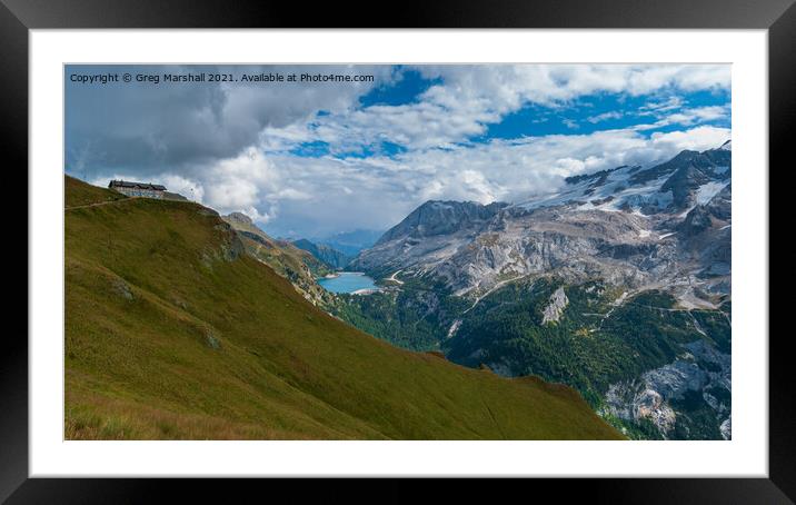 Lago di Fedaia and Marmolada Dolomites Italy Framed Mounted Print by Greg Marshall