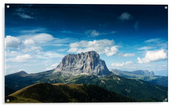 Mountains near Gardena, Dolomites, Northern Italy Acrylic by Greg Marshall