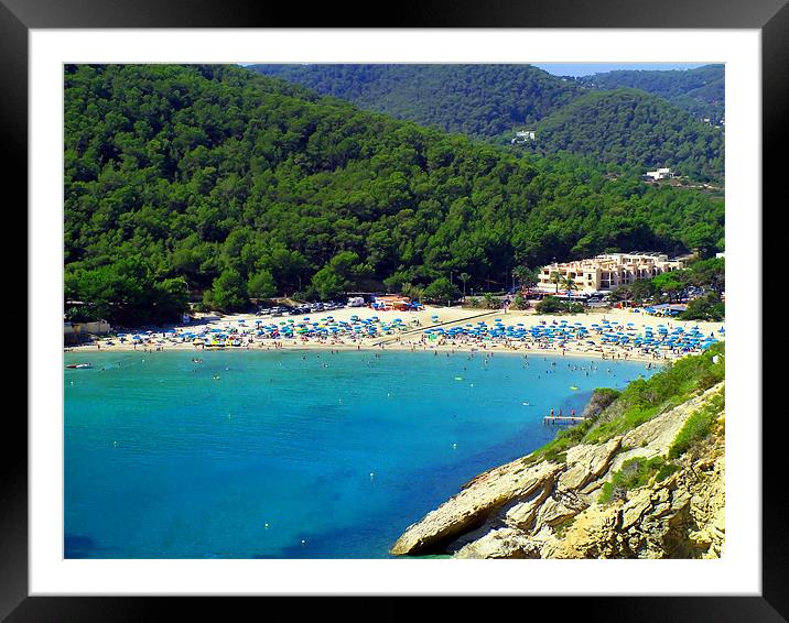 The Beach at Cala Llonga Framed Mounted Print by Tom Gomez