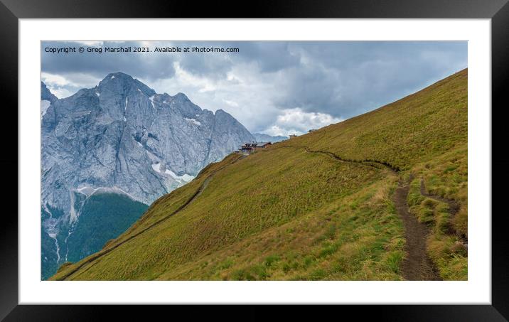 Viel dal Pan pathway Dolomites Italy Framed Mounted Print by Greg Marshall