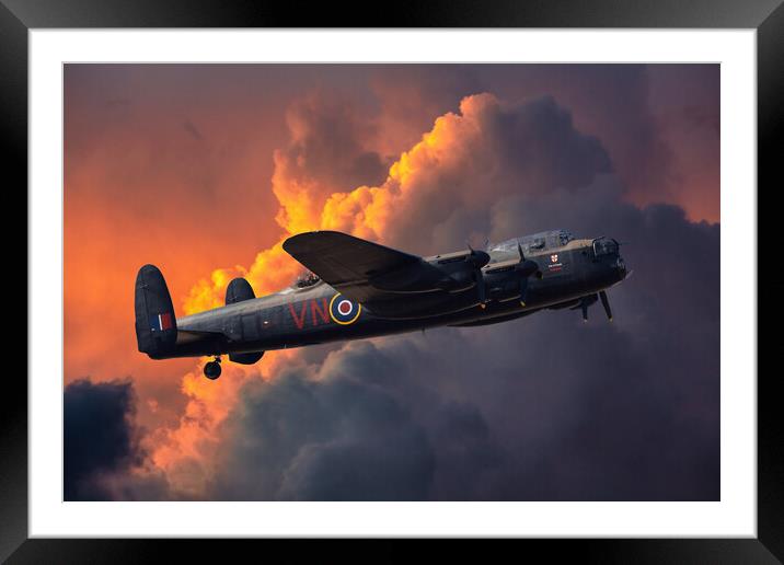 Lancaster Through The Storm Framed Mounted Print by Derek Beattie