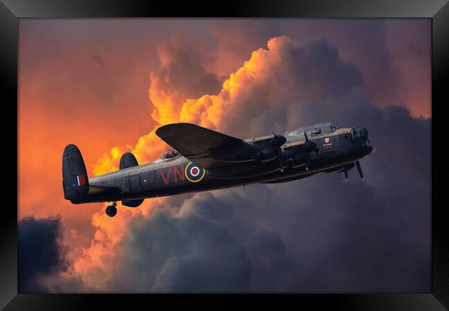Lancaster Through The Storm Framed Print by Derek Beattie