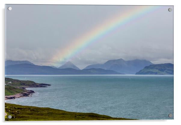 Rainbow Over Skye From Applecross Acrylic by Derek Beattie