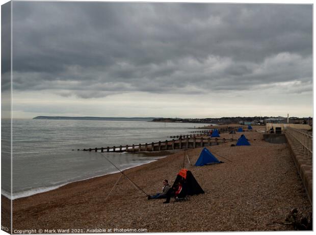 Sea Fishing in Hastings Canvas Print by Mark Ward