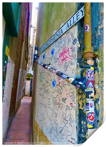 Iconic Quadrophenia Alley in Brighton Print by Beryl Curran