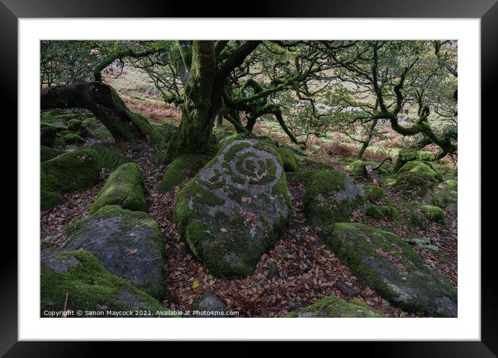 Wistmans Wood Moss Circle #1 Framed Mounted Print by Simon Maycock