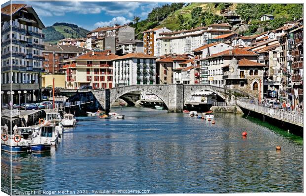 Charming Ondarroa, Biscay Canvas Print by Roger Mechan