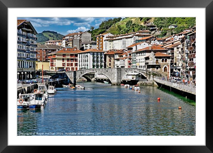 Charming Ondarroa, Biscay Framed Mounted Print by Roger Mechan