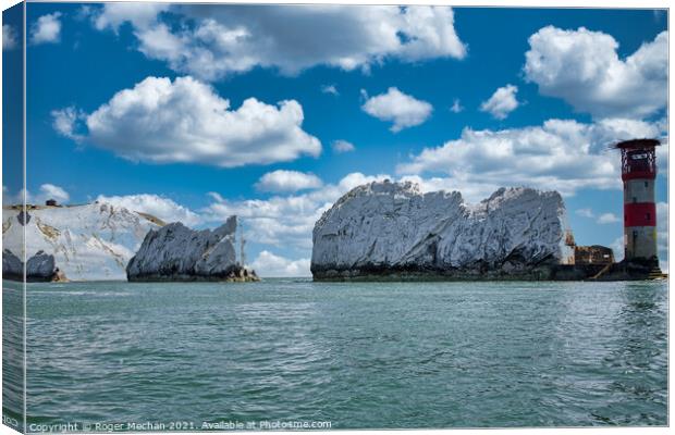 The Magnificent Needles Isle of Wight Canvas Print by Roger Mechan