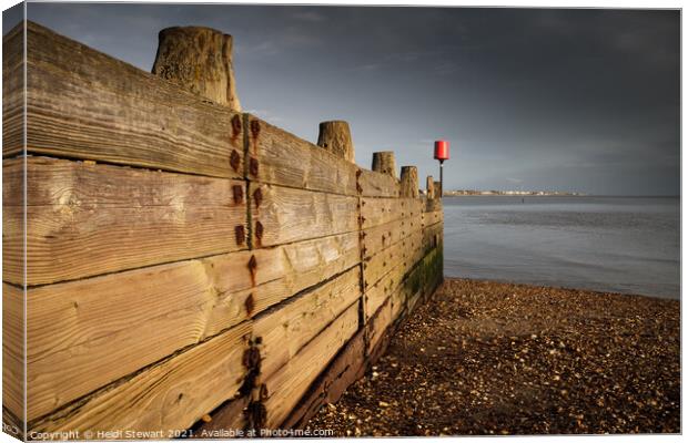 Hill Head Groyne Canvas Print by Heidi Stewart