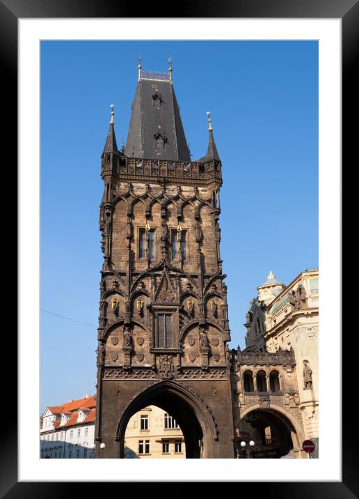 Powder Tower In Prague Framed Mounted Print by Artur Bogacki