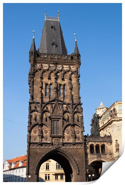 Powder Tower In Prague Print by Artur Bogacki