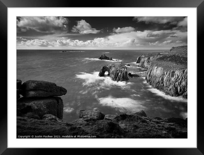 Land's End, Cornwall Framed Mounted Print by Justin Foulkes