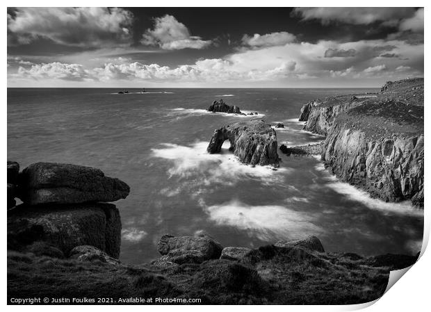 Land's End, Cornwall Print by Justin Foulkes