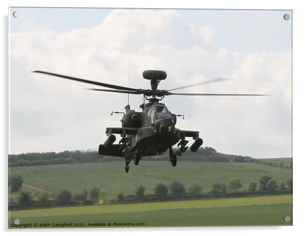 British Army Apache Acrylic by Keith Campbell