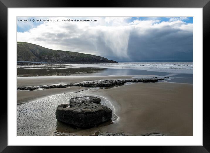 Dunraven Bay on a Cold October Morning  Framed Mounted Print by Nick Jenkins