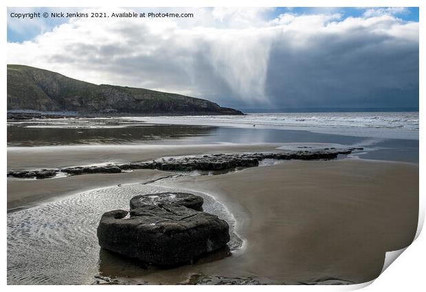Dunraven Bay on a Cold October Morning  Print by Nick Jenkins