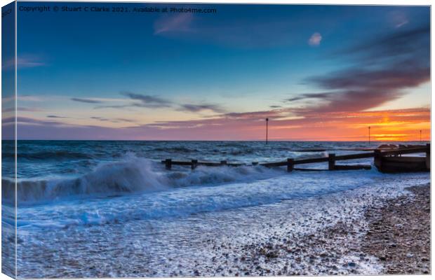 Bognor sunset Canvas Print by Stuart C Clarke