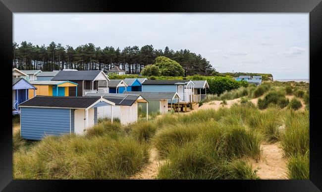 Hunstanton beach huts panorama Framed Print by Jason Wells