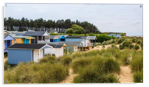 Hunstanton beach huts panorama Acrylic by Jason Wells