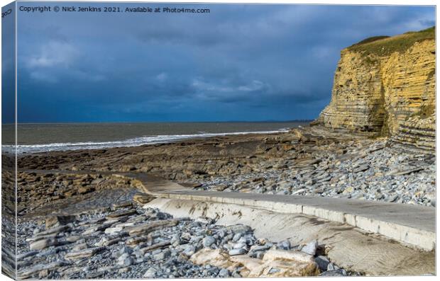 Dunraven Bay Looking West Glamorgan Coast Canvas Print by Nick Jenkins