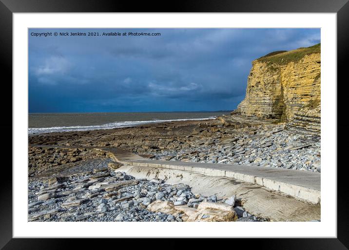 Dunraven Bay Looking West Glamorgan Coast Framed Mounted Print by Nick Jenkins