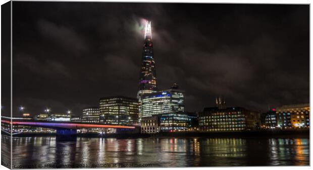The Shard and The Thames Canvas Print by Mike Lanning