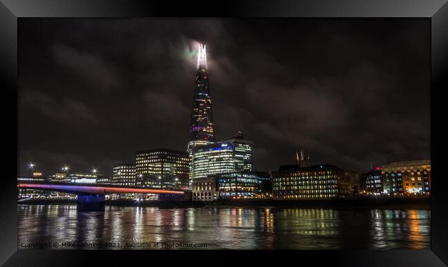 The Shard and The Thames Framed Print by Mike Lanning