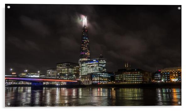 The Shard and The Thames Acrylic by Mike Lanning
