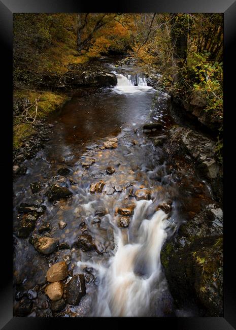 The Afon Pyrddin river in Waterfall Country Framed Print by Leighton Collins