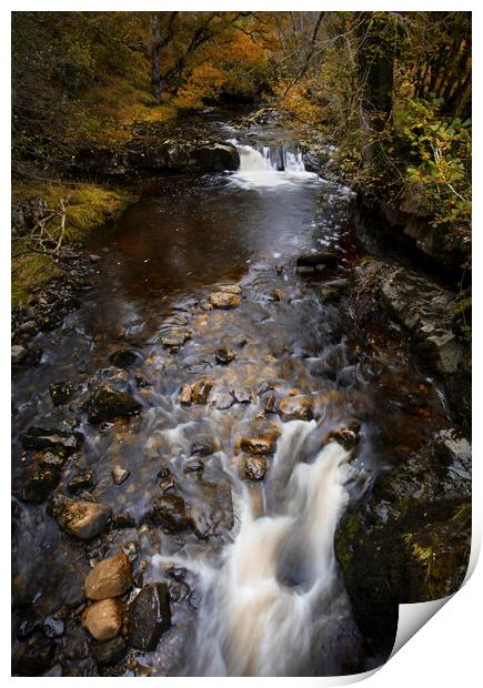 The Afon Pyrddin river in Waterfall Country Print by Leighton Collins