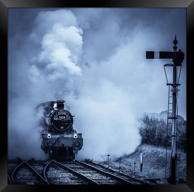 Black and White Steam Framed Print by Mike Lanning